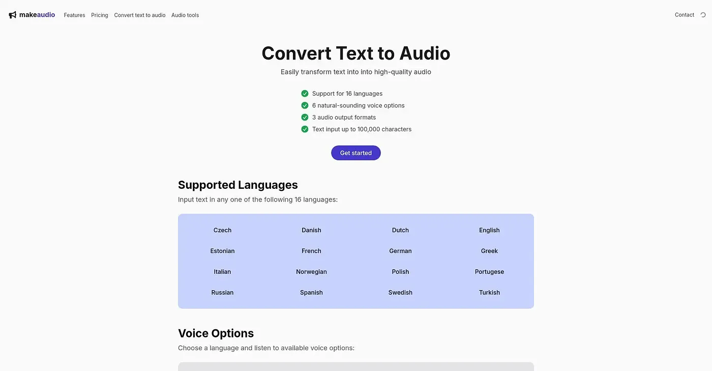 Screenshot of MakeAudio