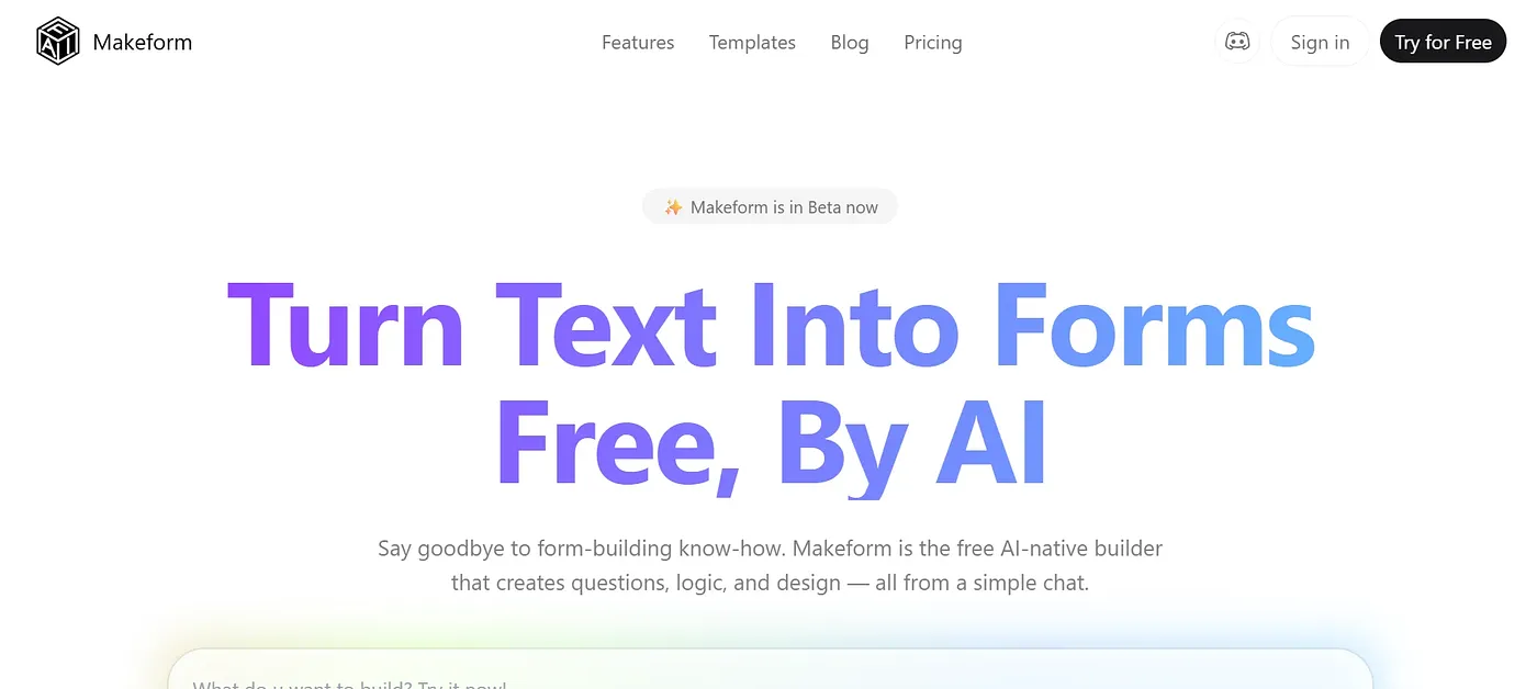 Screenshot of Makeform