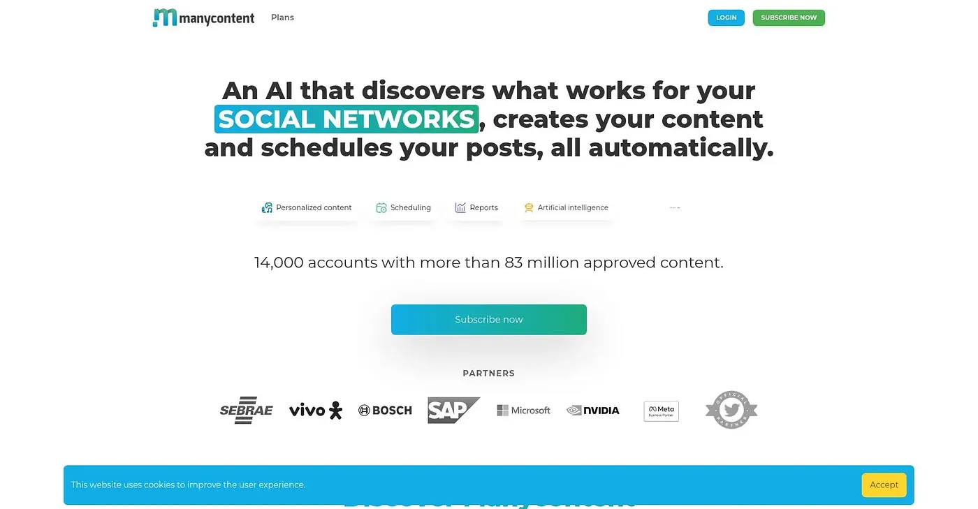 Screenshot of Many Content