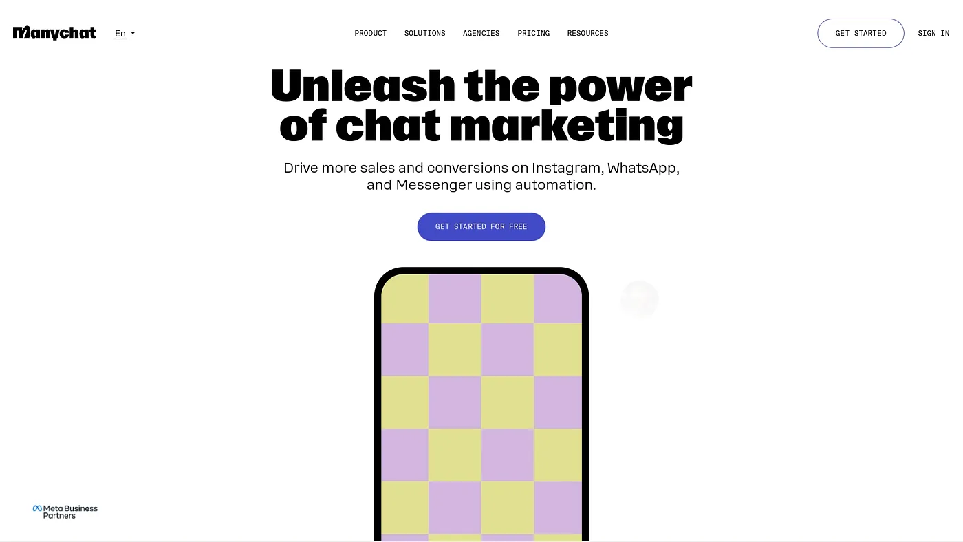 Screenshot of ManyChat