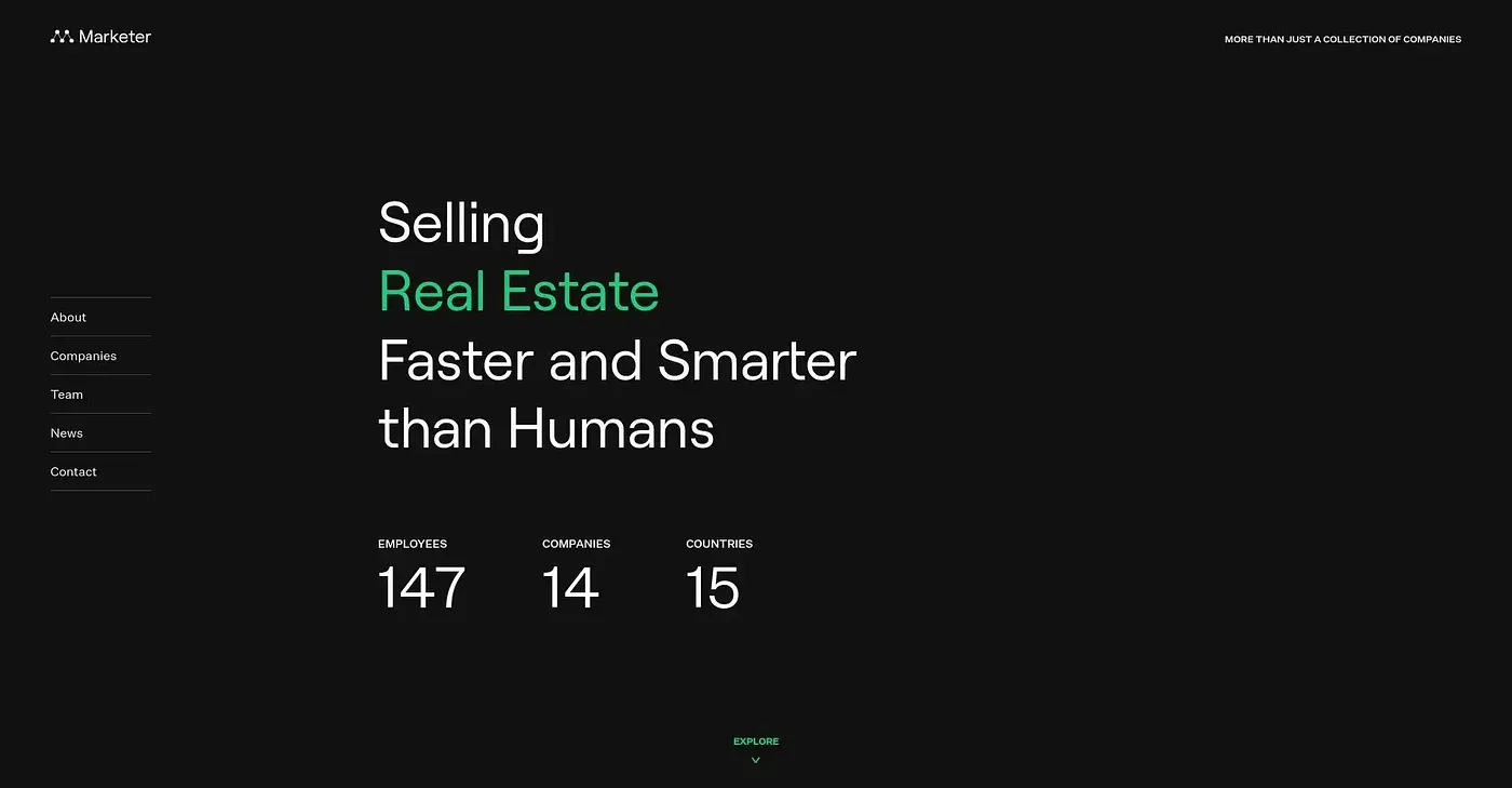 Screenshot of Marketer
