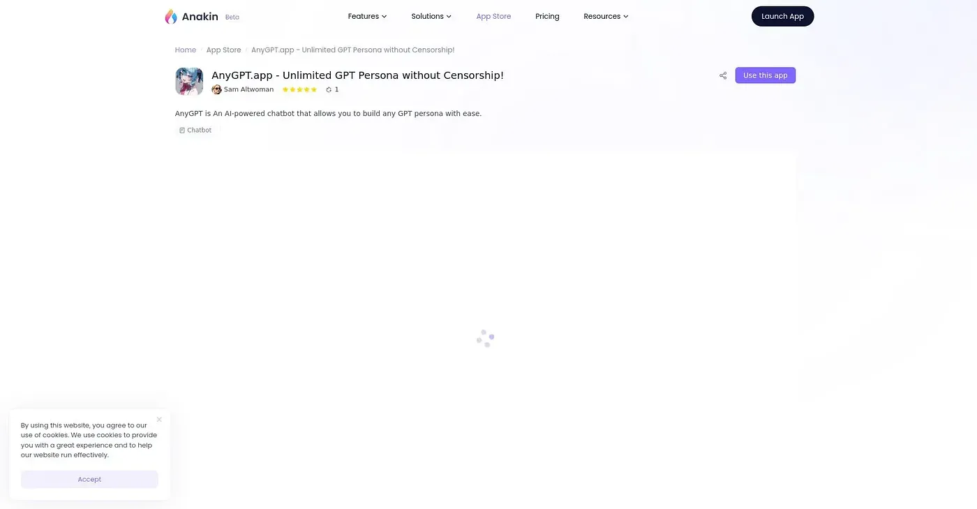Screenshot of AnyGPT
