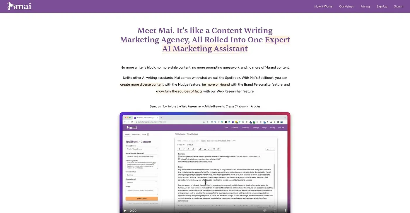 Screenshot of Mai Writer