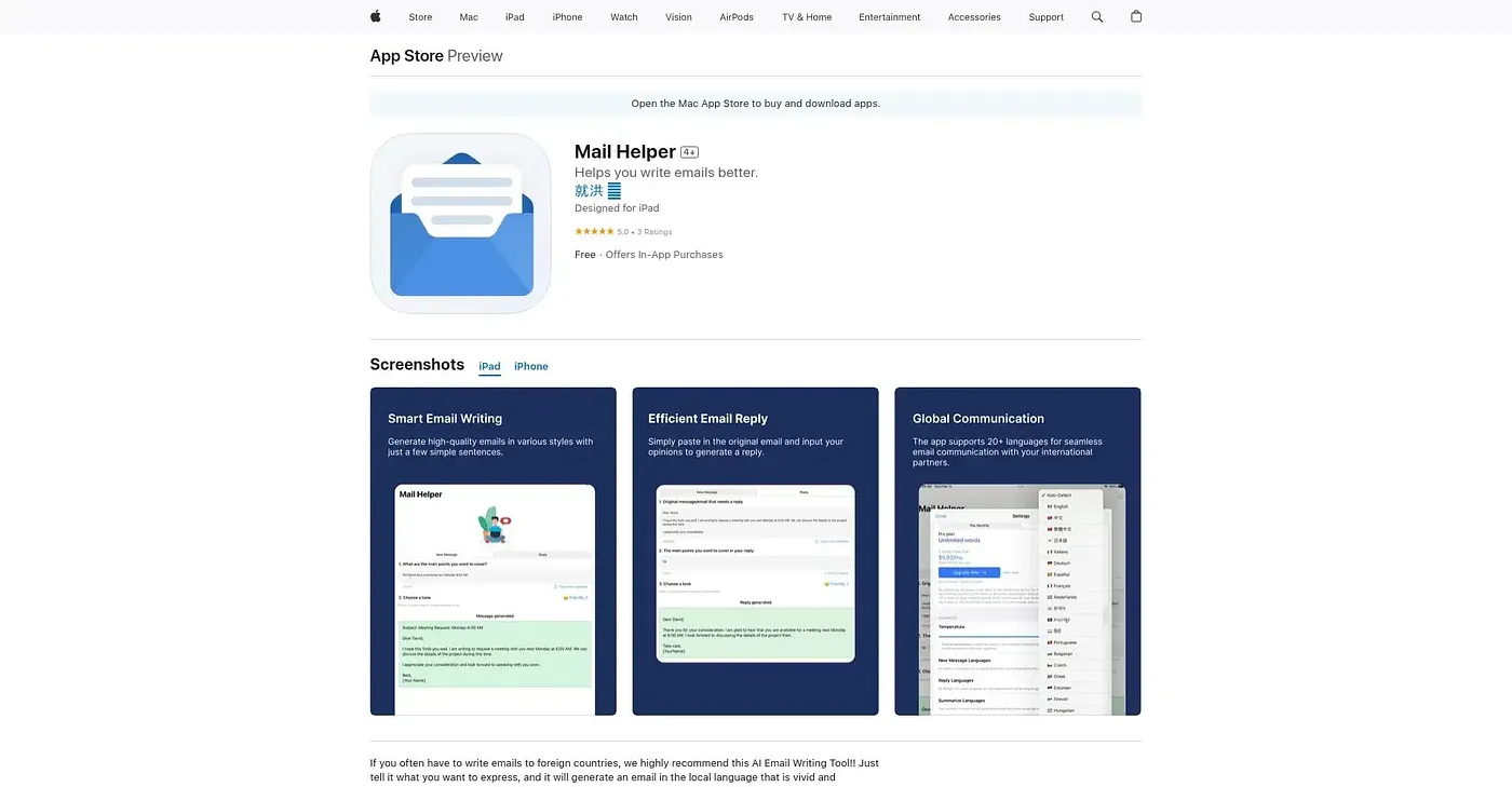 Screenshot of Mail Helper