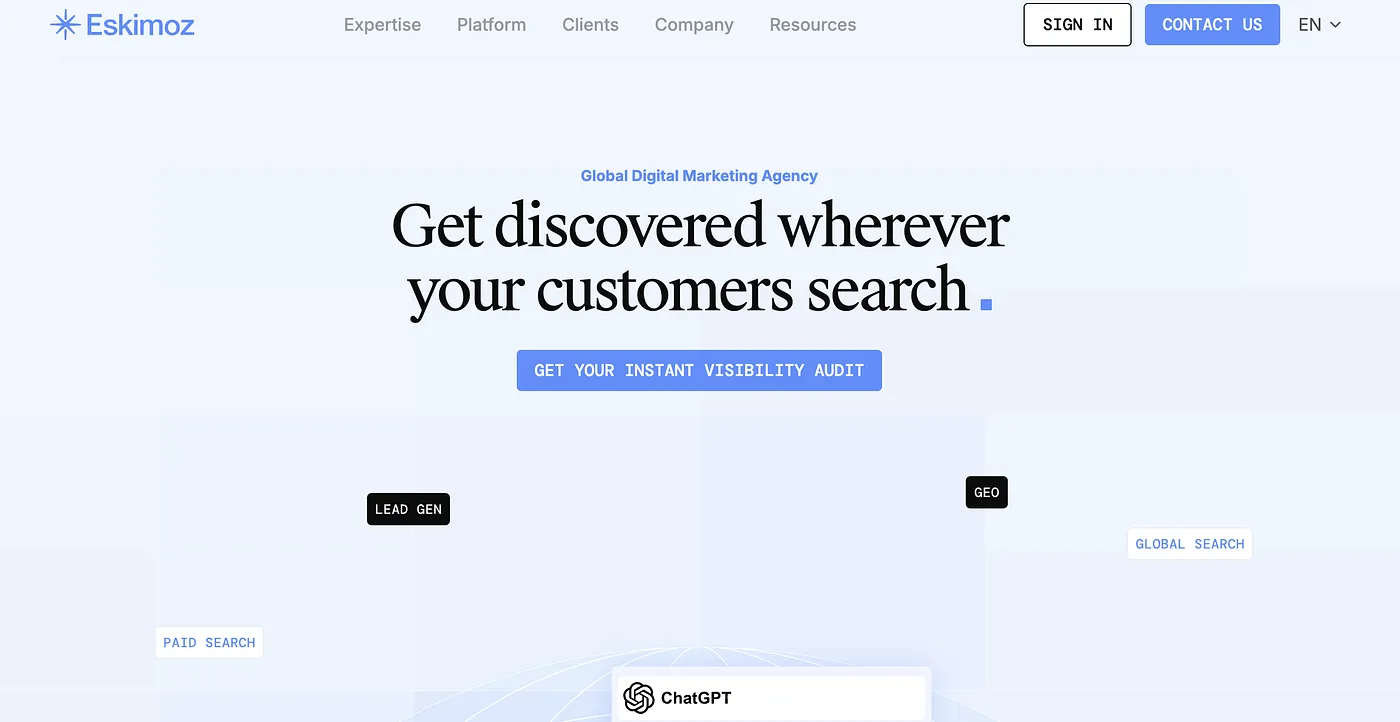 Screenshot of Eskimoz Agent