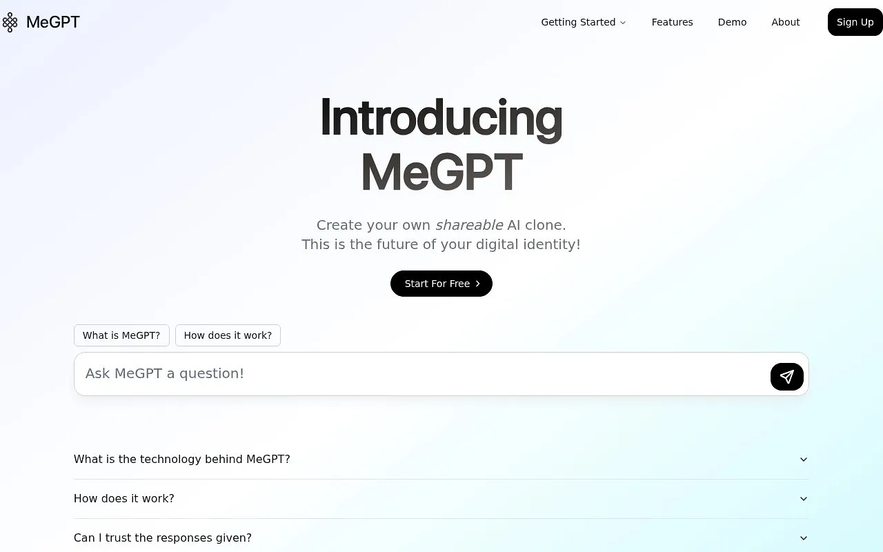 Screenshot of MegPT