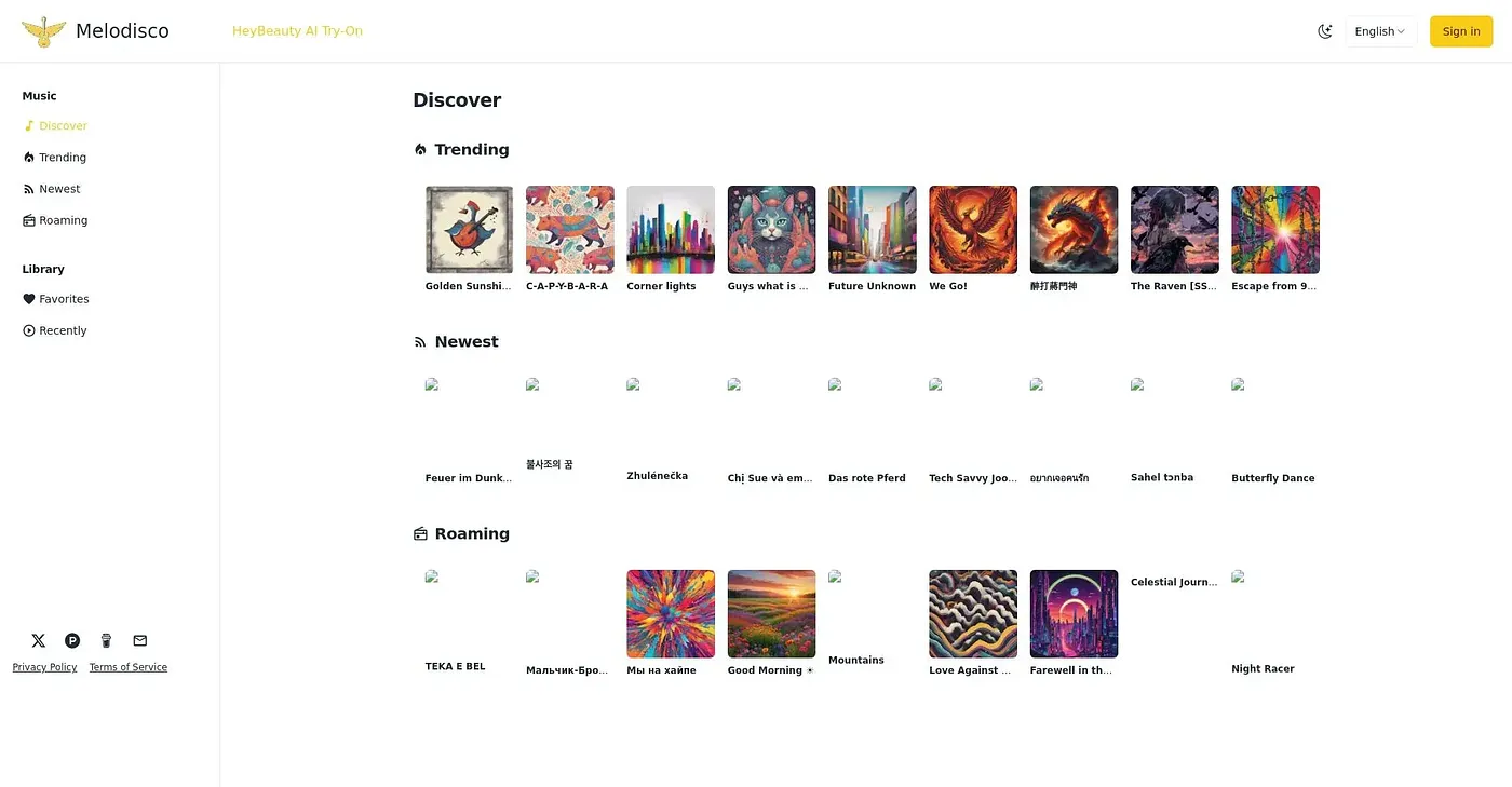 Screenshot of Melodis