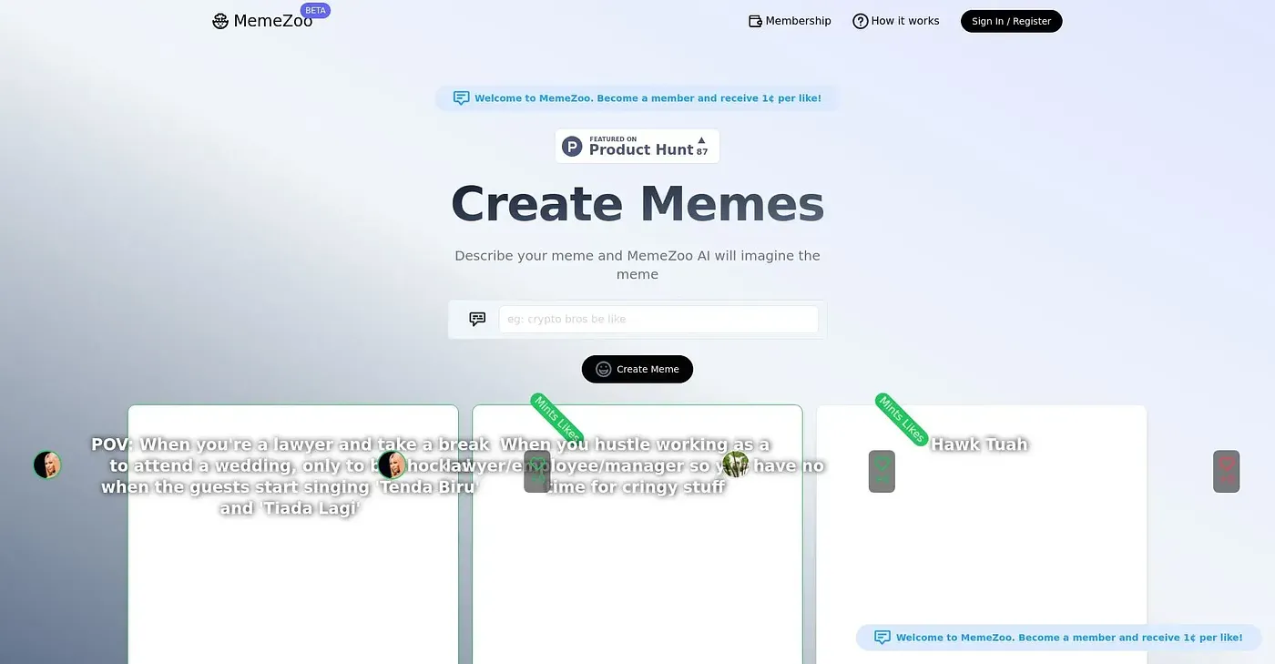 Screenshot of Meme Zoo