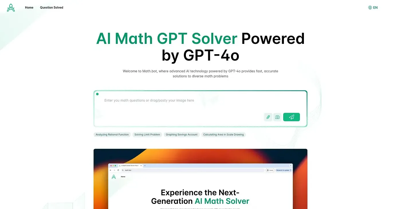 Screenshot of Math Bot