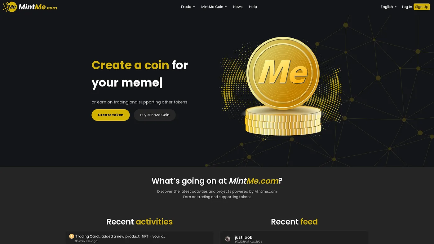 Screenshot of MintMe