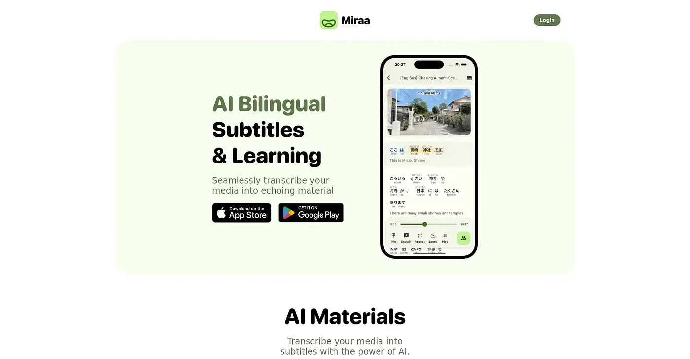 Screenshot of Miraa