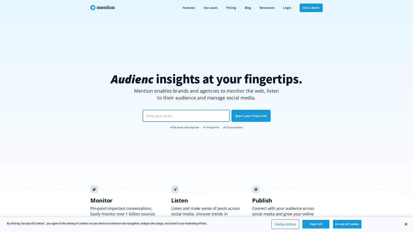Screenshot of Mention