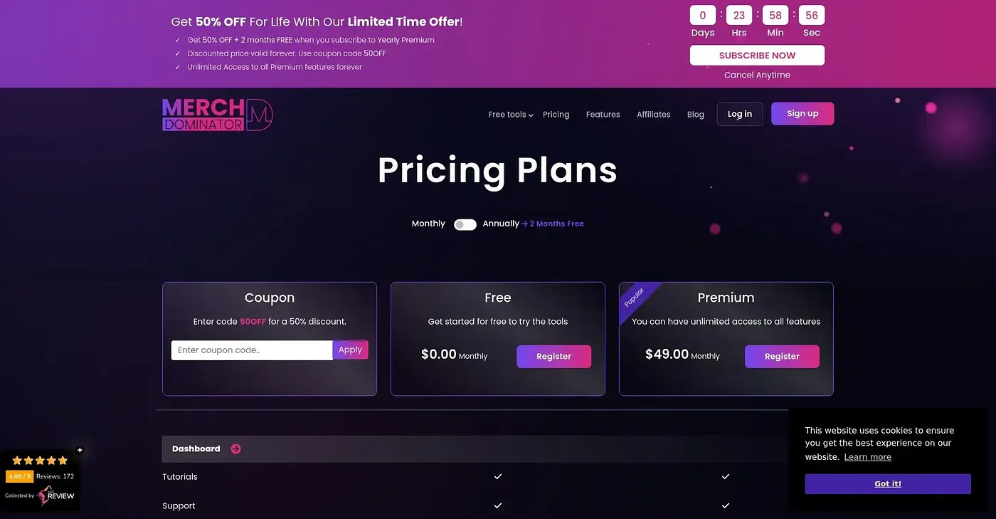 Screenshot of Merch Dominator