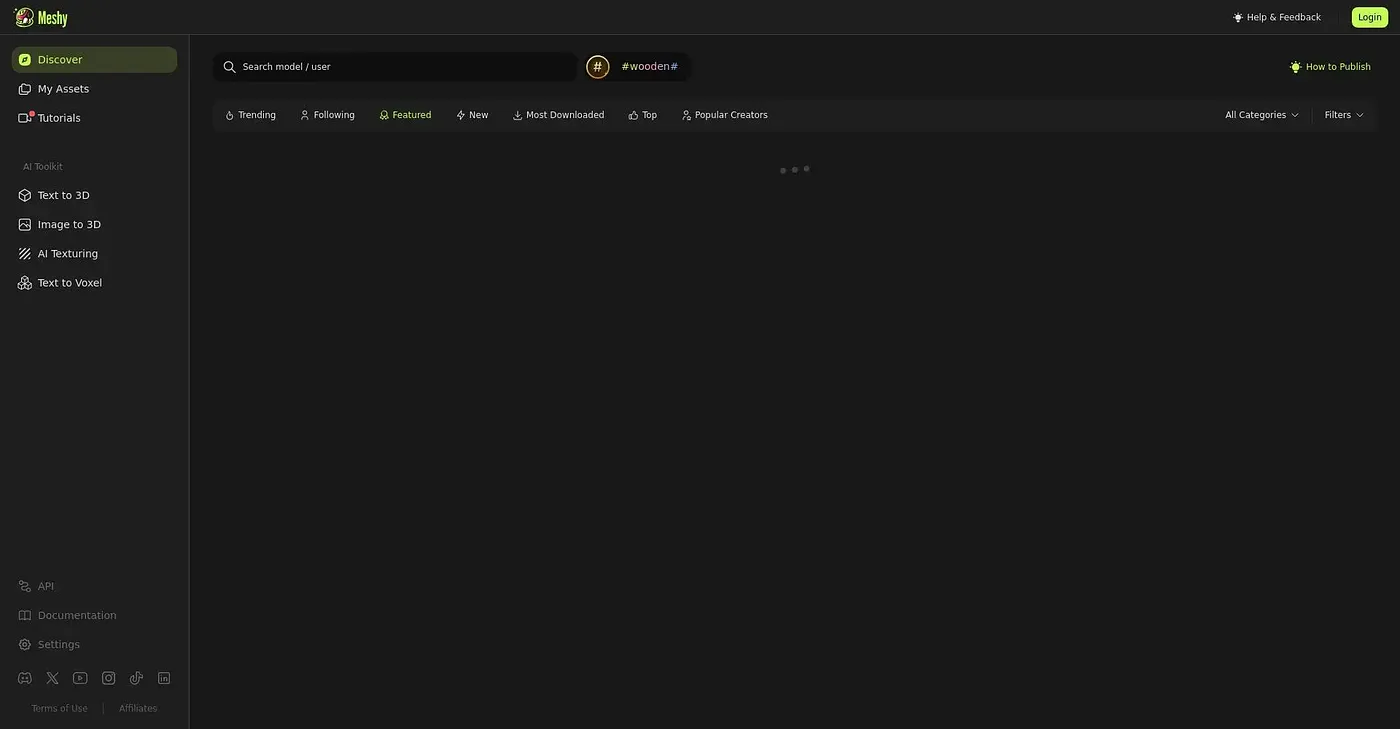 Screenshot of Meshy AI