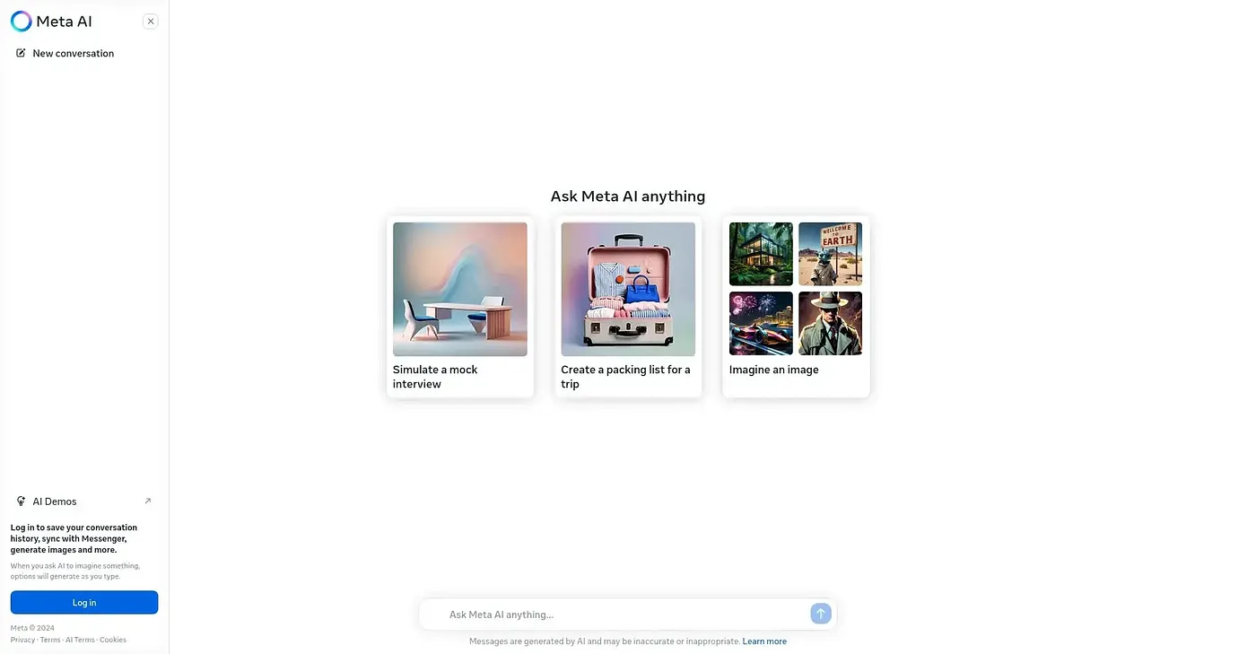 Screenshot of Meta AI