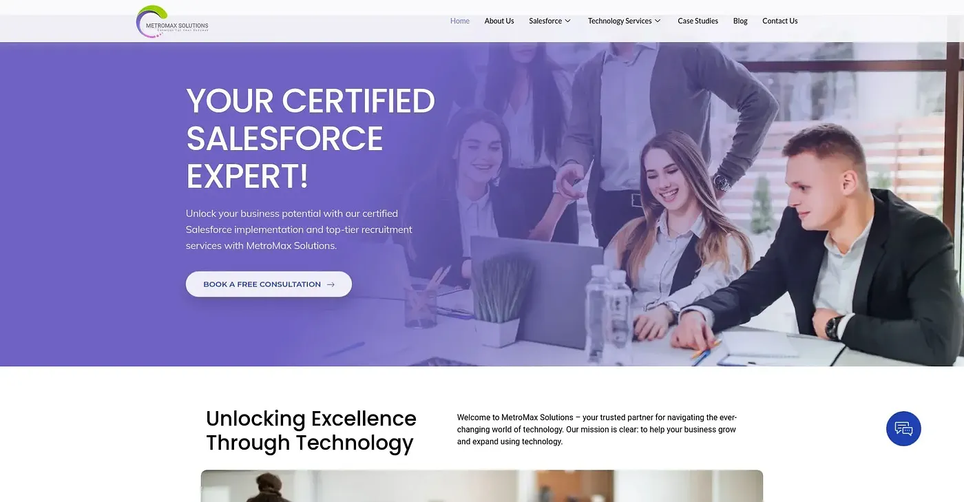 Screenshot of MetroMax Solutions