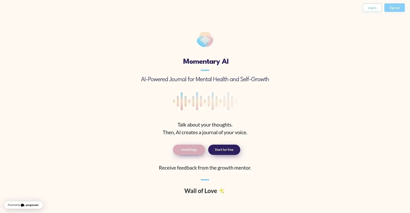 Screenshot of Momentary