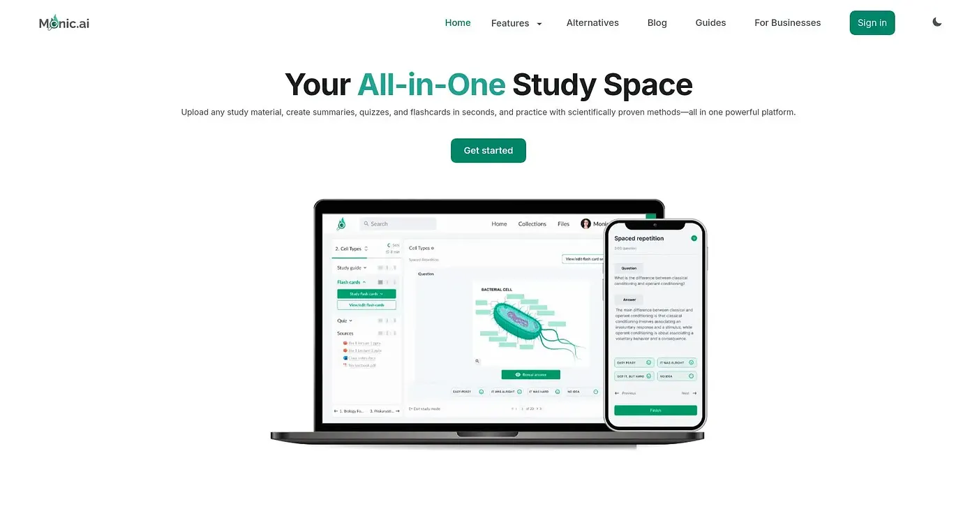 Screenshot of Monic AI