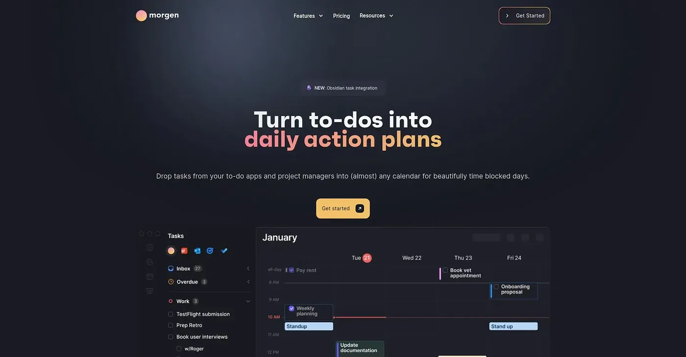 Screenshot of Morgen