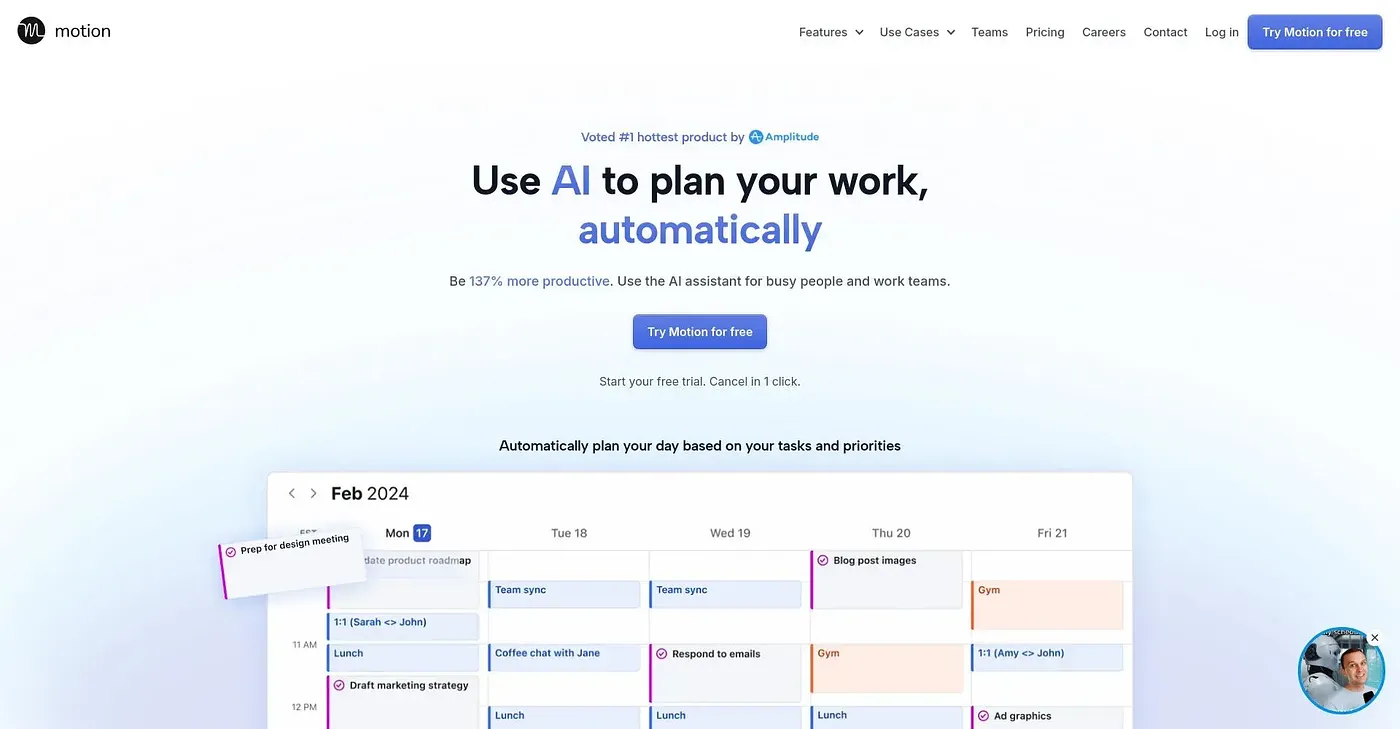 Screenshot of Motion