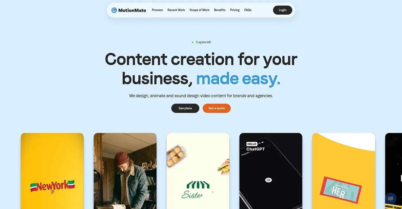 Screenshot of Motion Mate