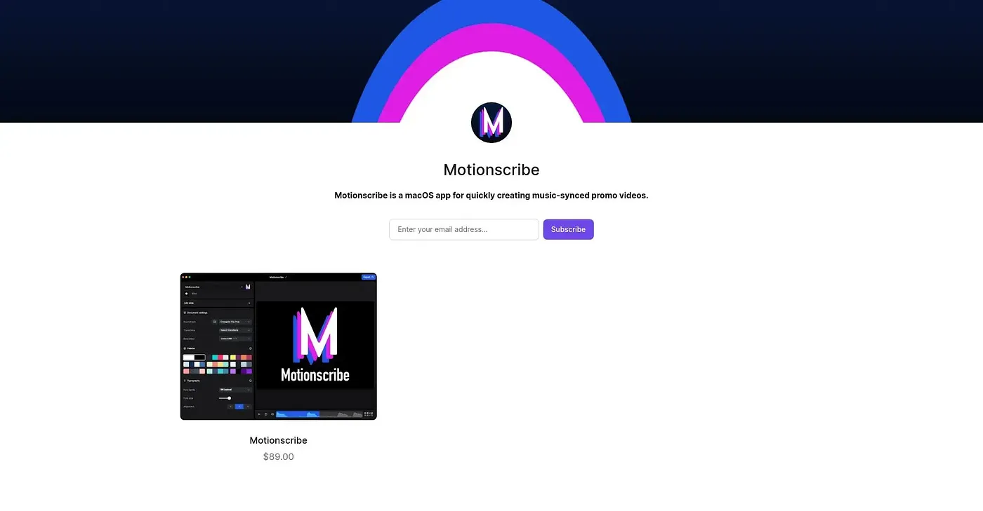 Screenshot of Motion Scribe
