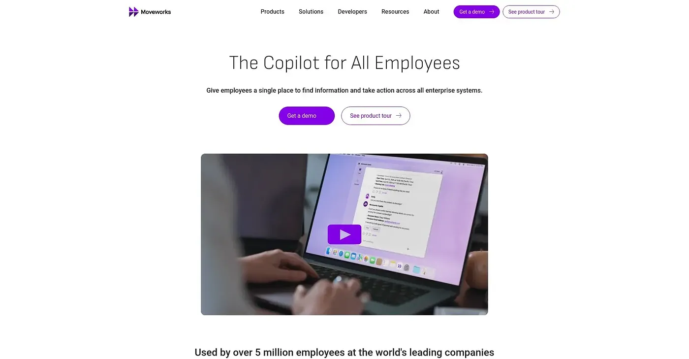Screenshot of Moveworks Copilot