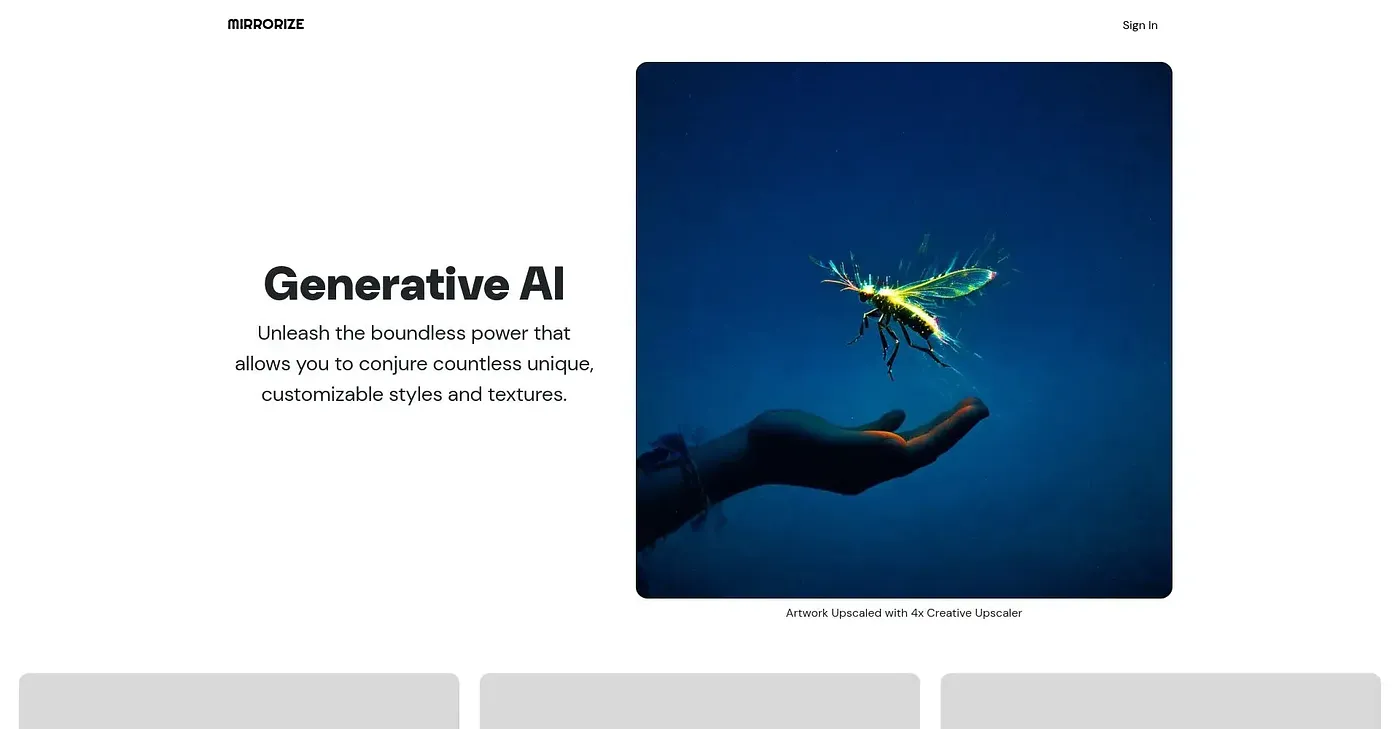Screenshot of Mirrorize AI
