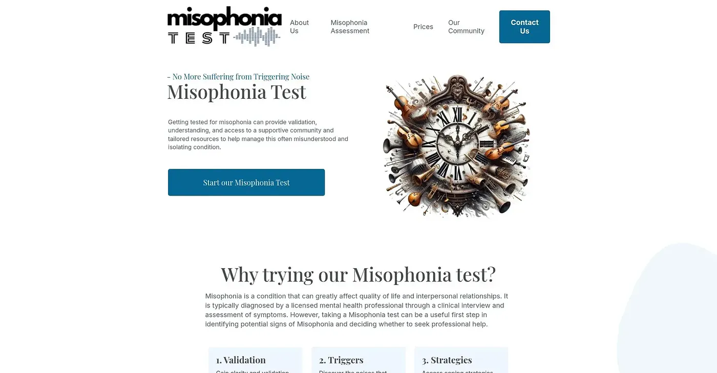 Screenshot of Misophonia Test