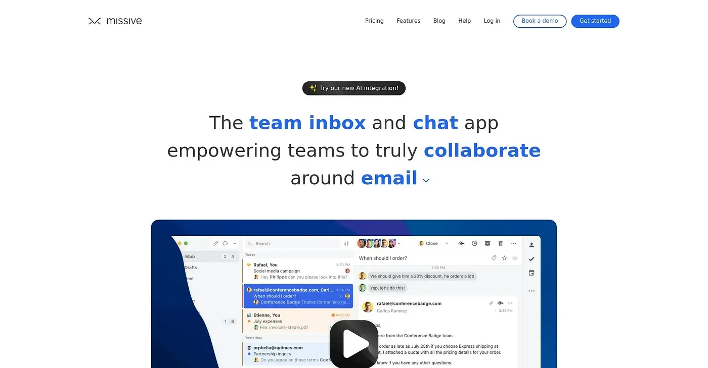 Screenshot of Missive