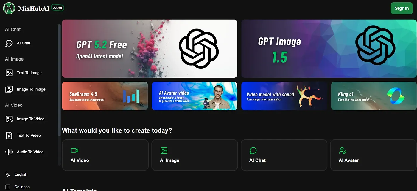 Screenshot of MixHub AI