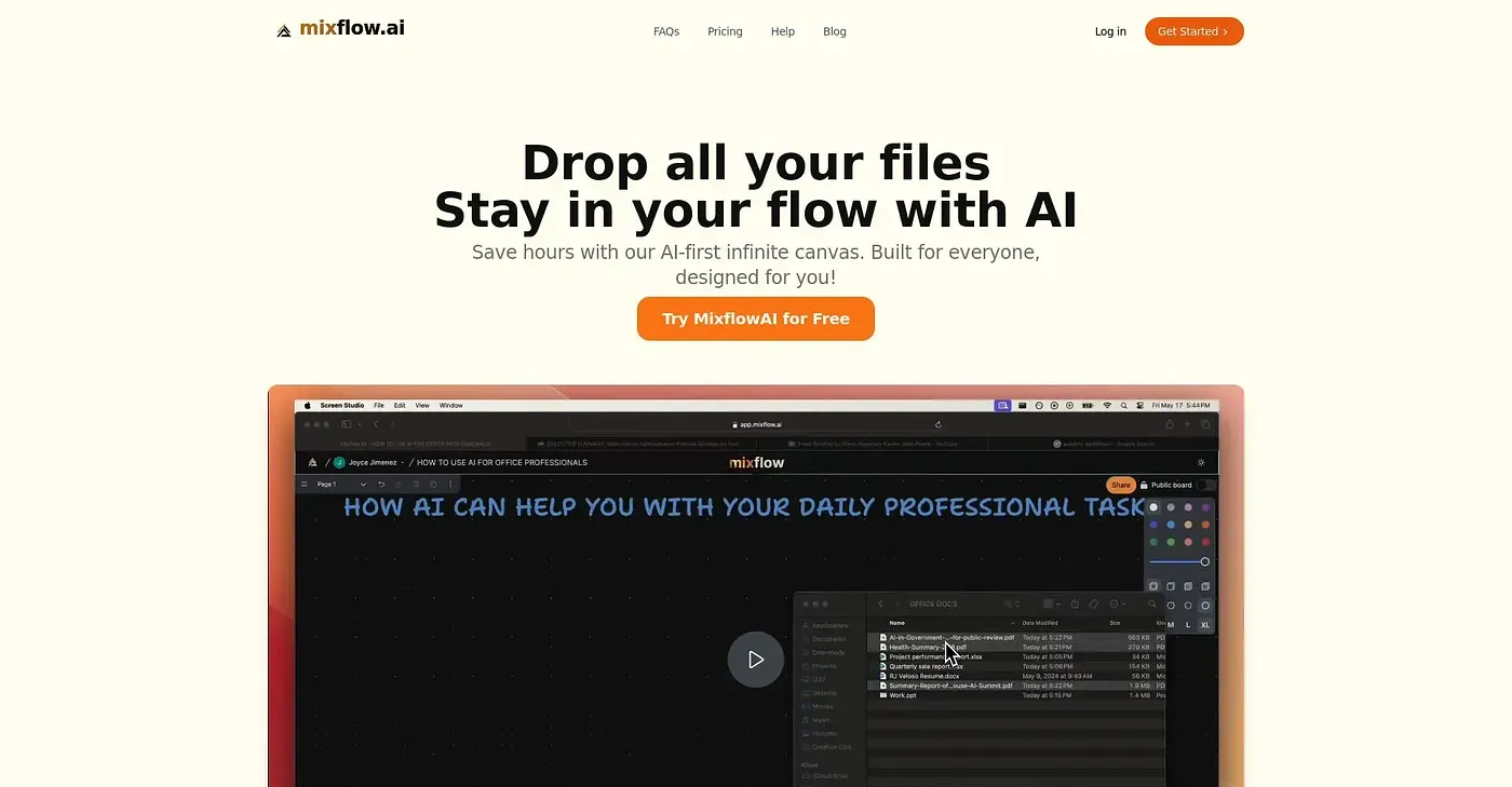 Screenshot of Mixflow AI