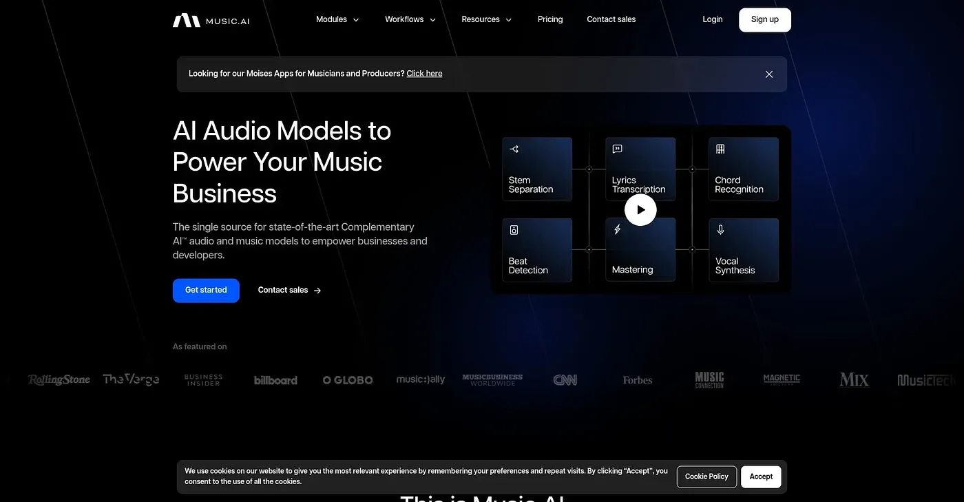Screenshot of Music AI