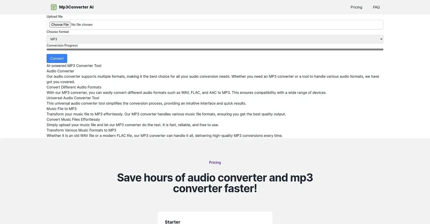 Screenshot of Mp3Converter AI