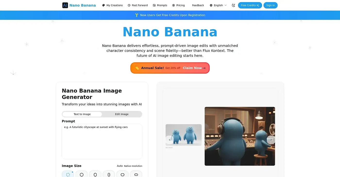 Screenshot of NANO BANANA