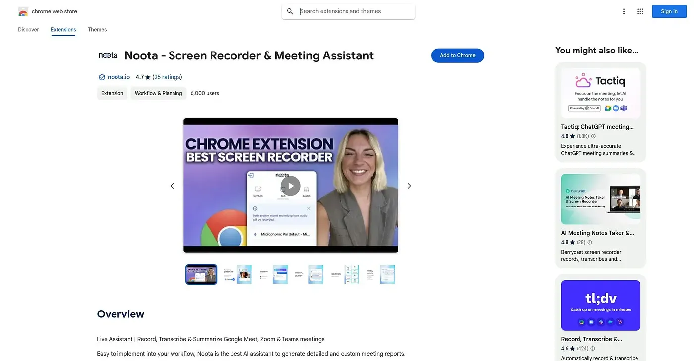 Screenshot of NOOTA Screen Recorder - Chrome Extension