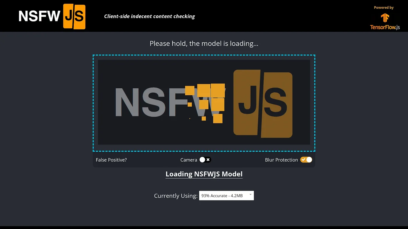 Screenshot of NSFWJS
