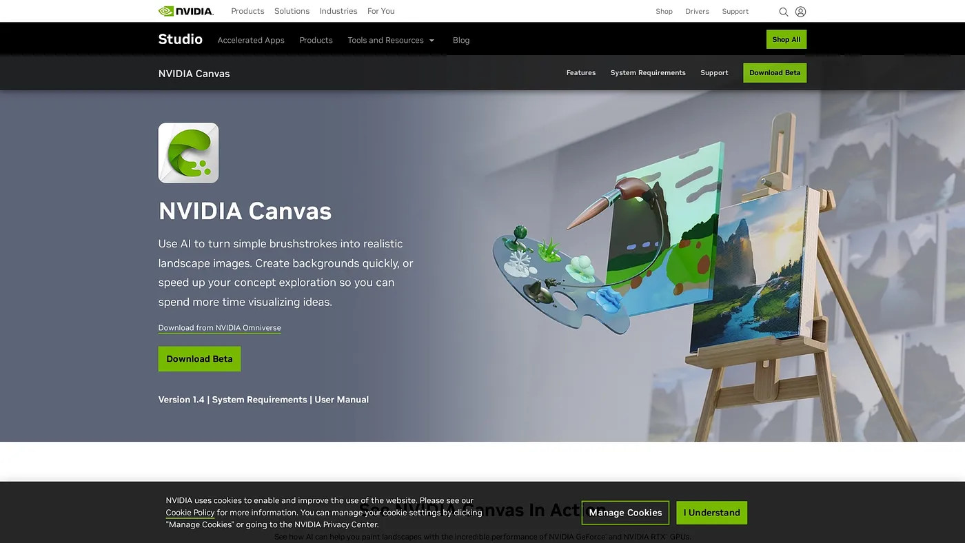 Screenshot of NVIDIA Canvas