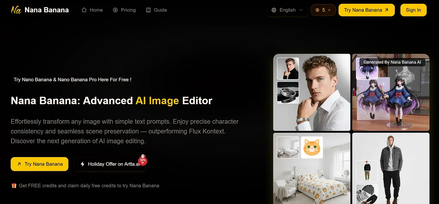Screenshot of Nana Banana