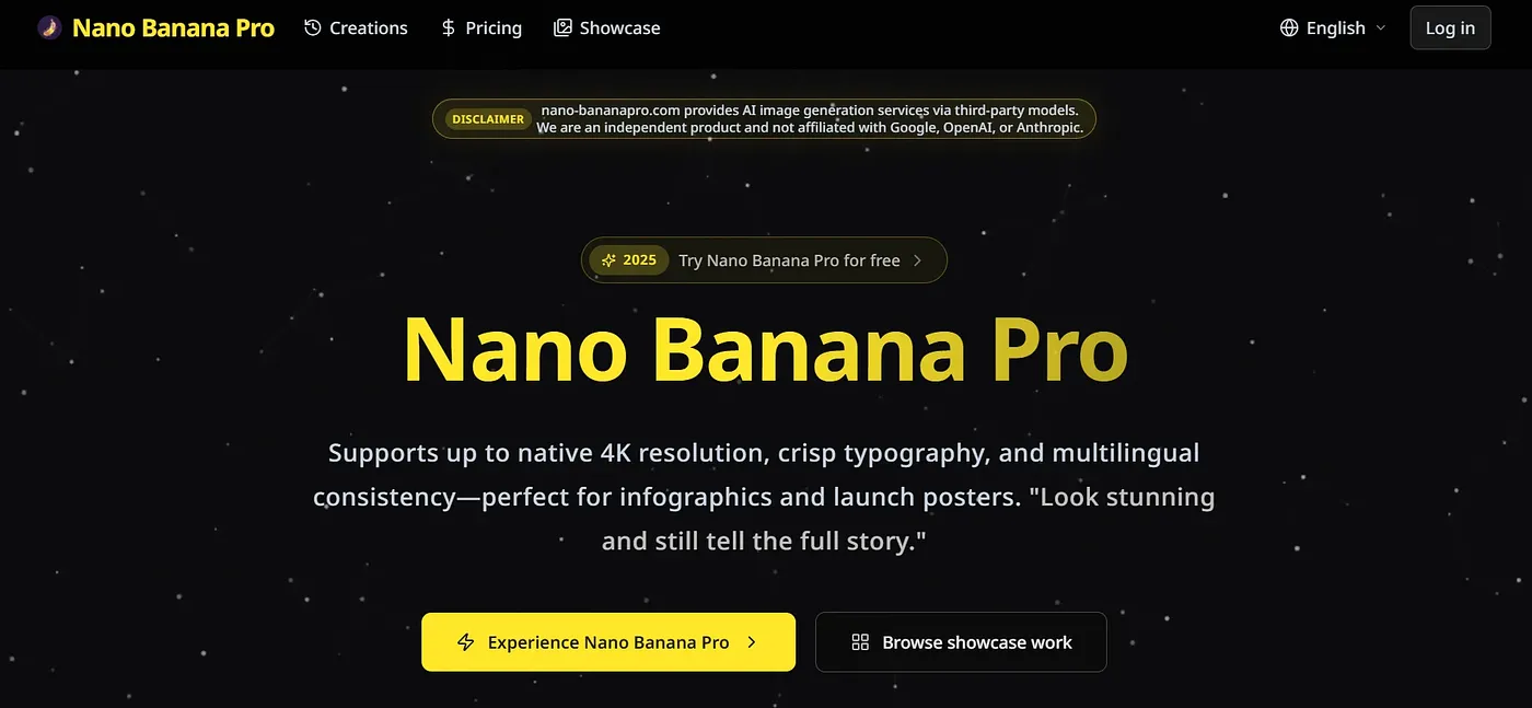 Screenshot of Nano Banana Pro