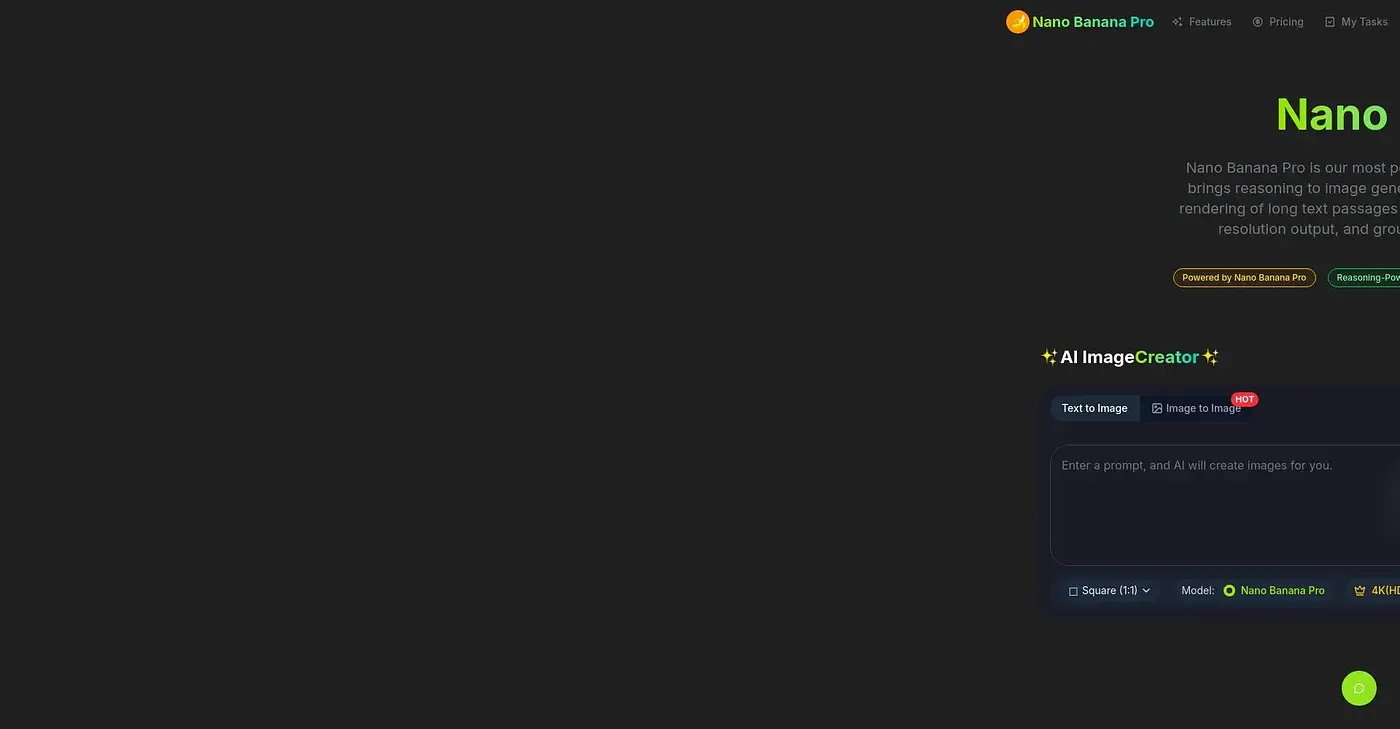 Screenshot of Nano Banana Pro AI