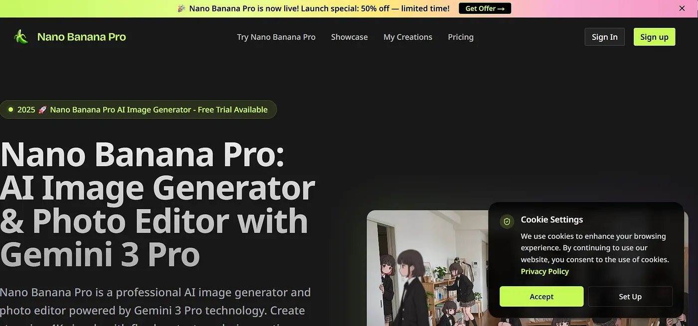 Screenshot of Nano Bananai Pro