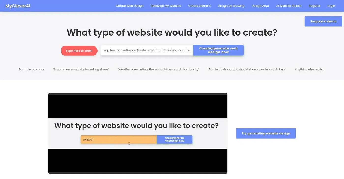 Screenshot of MyClever AI