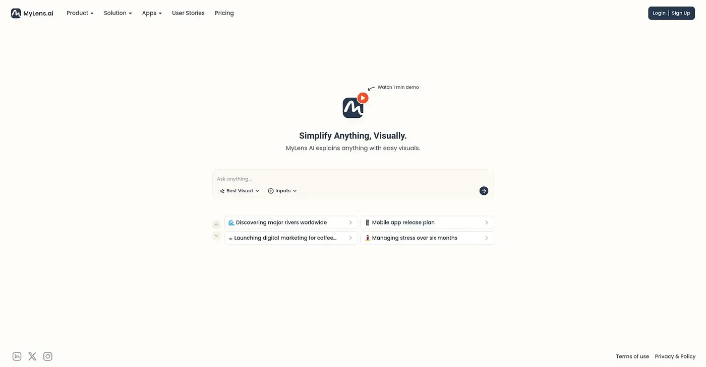 Screenshot of MyLens AI