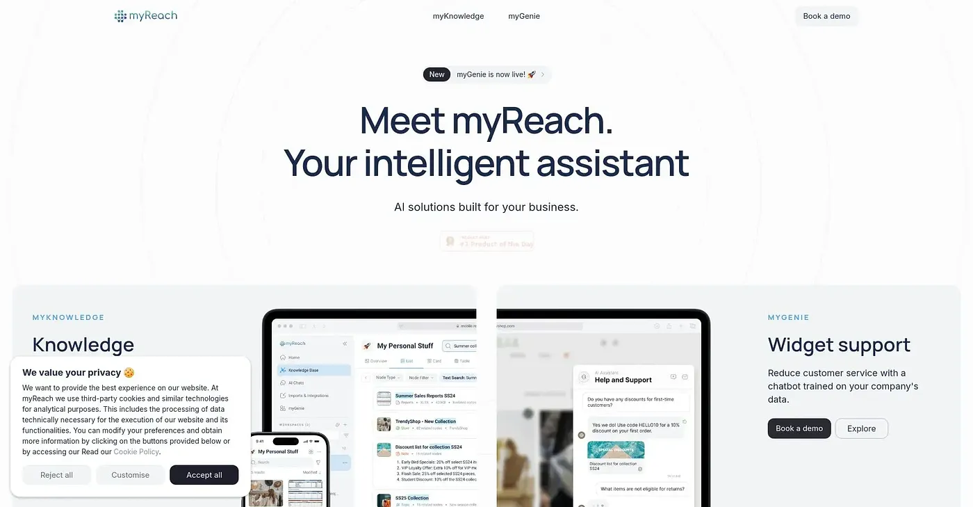 Screenshot of MyReach