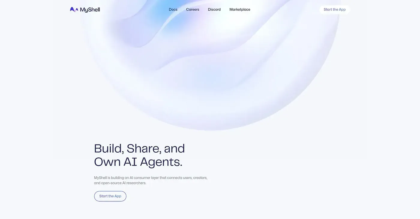 Screenshot of MyShell AI