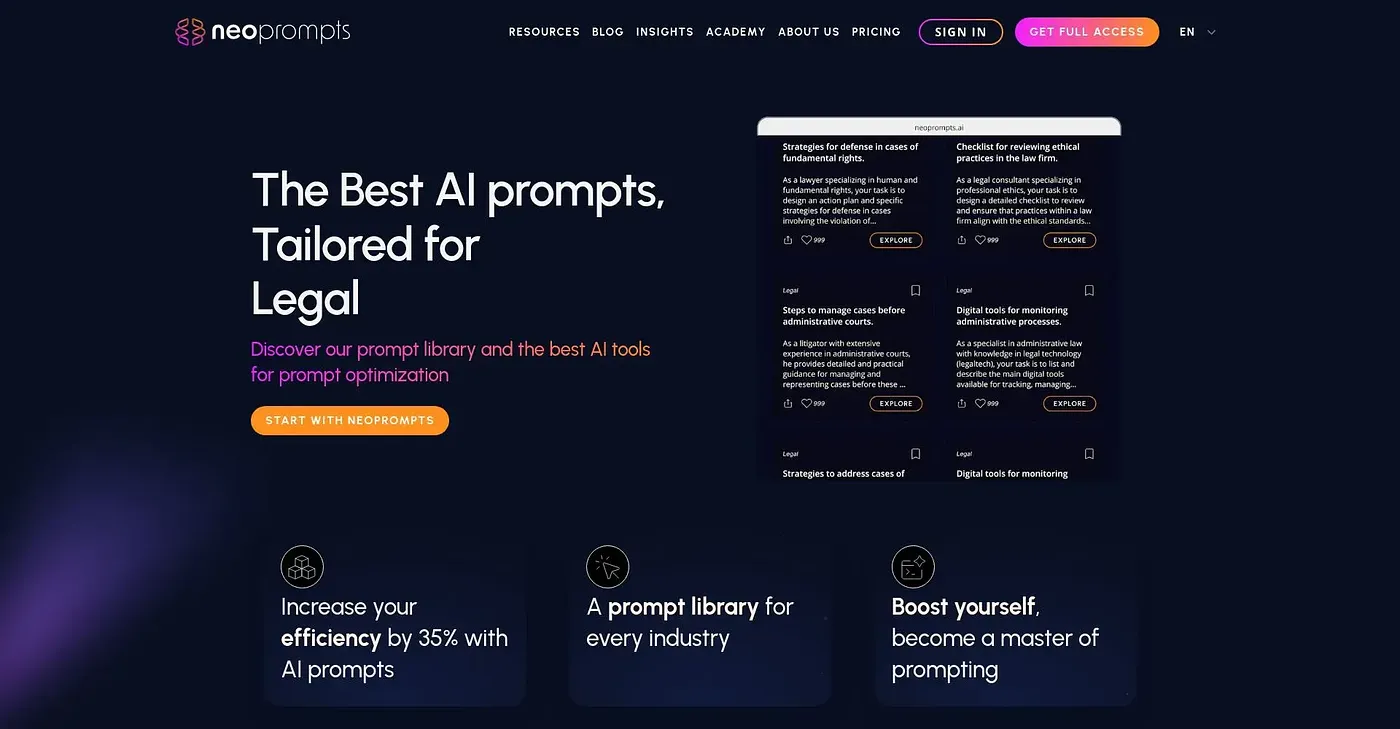 Screenshot of NeoPrompts