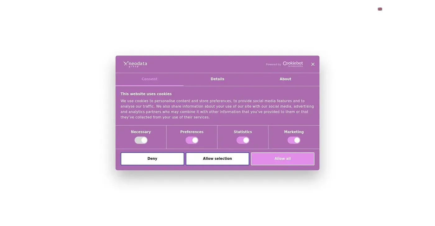 Screenshot of Neodata