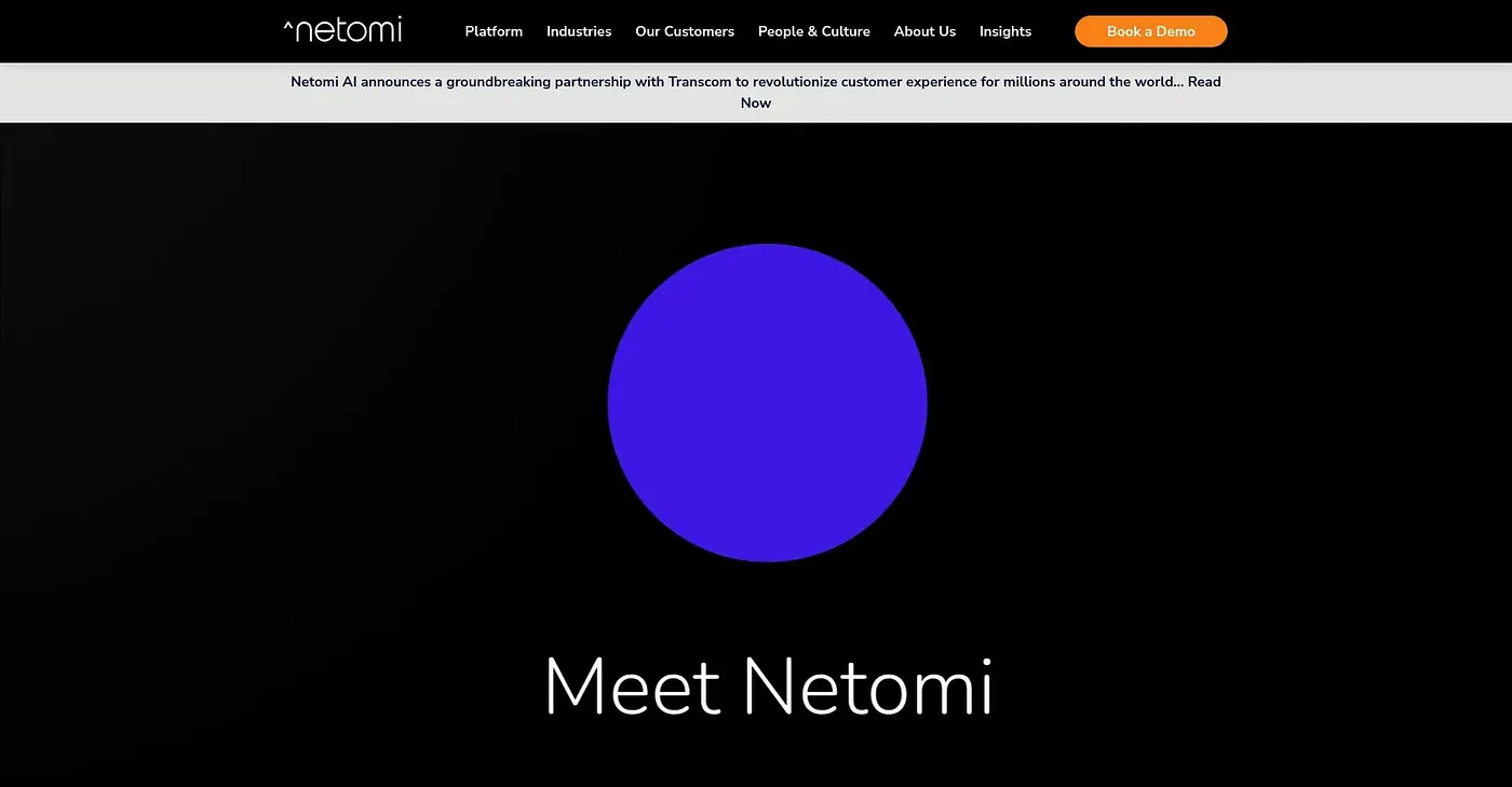 Screenshot of Netomi