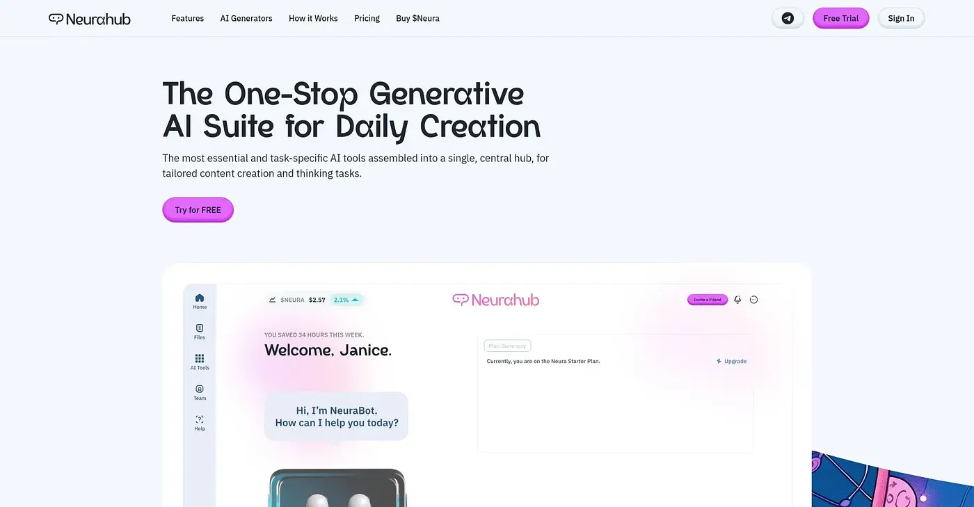 Screenshot of Neura Hub